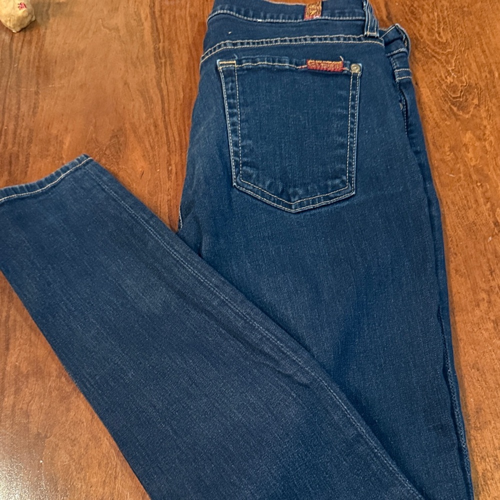 7 For All Mankind Dark Blue Skinny Jeans